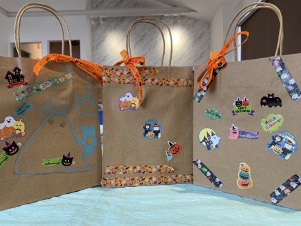 週末保育でオリジナルハロウィンバッグ作り♡